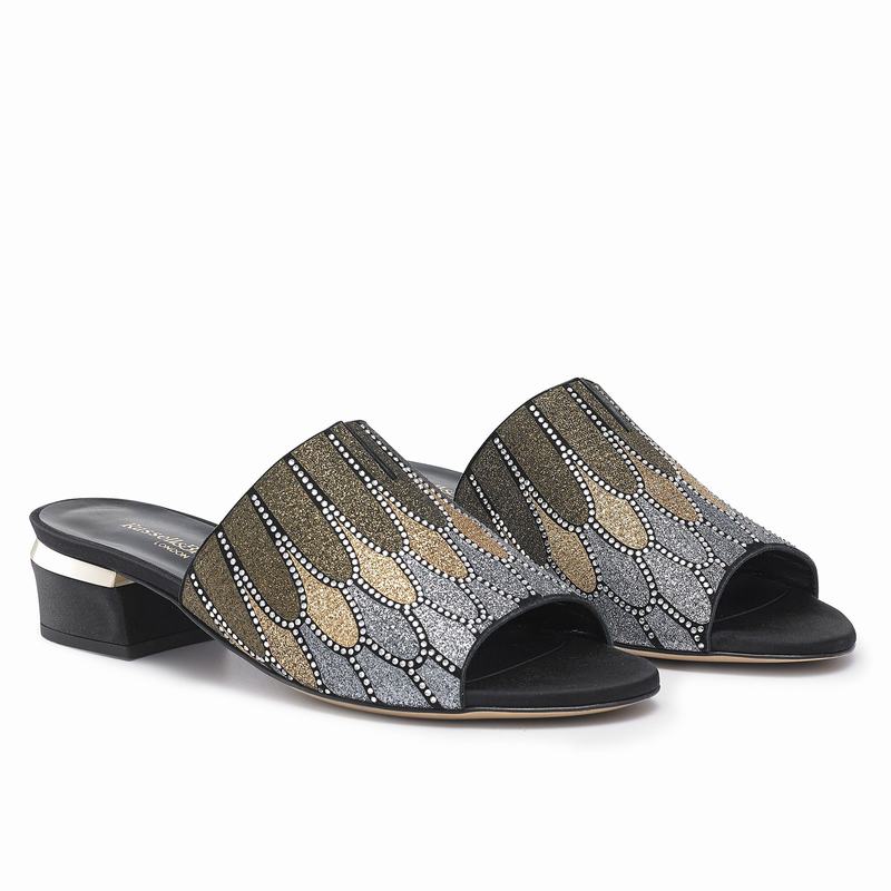 Russell And Bromley Feathers Mules Skor Dam Metallic | WLK2196ED