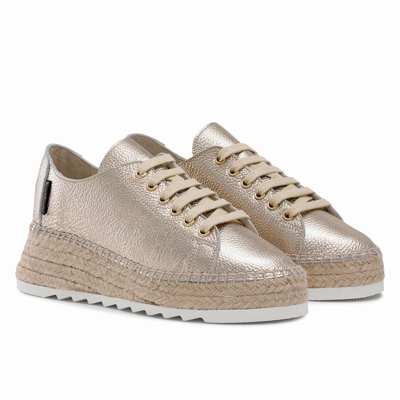 Russell And Bromley Kick Back Espadrille Dam Metallic | PFJ739TJ