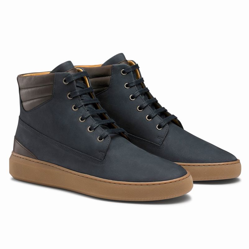 Russell And Bromley Landmark Höga Sneakers Herr Blå | CWQ9123SS