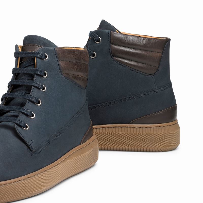 Russell And Bromley Landmark Höga Sneakers Herr Blå | CWQ9123SS