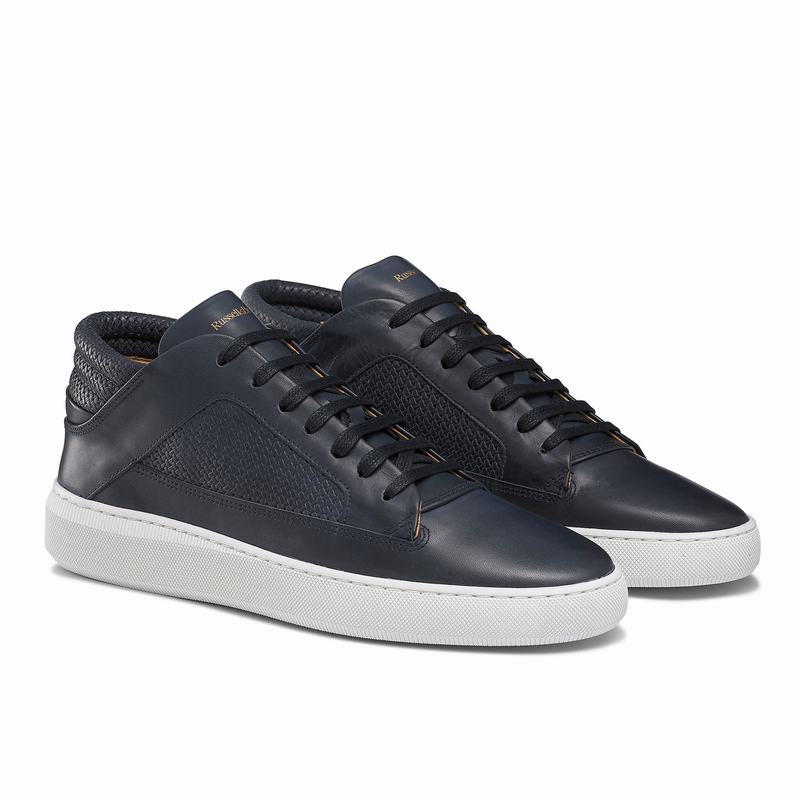 Russell And Bromley Milestone Mid Top Sneakers Herr Blå | DGC7712GG