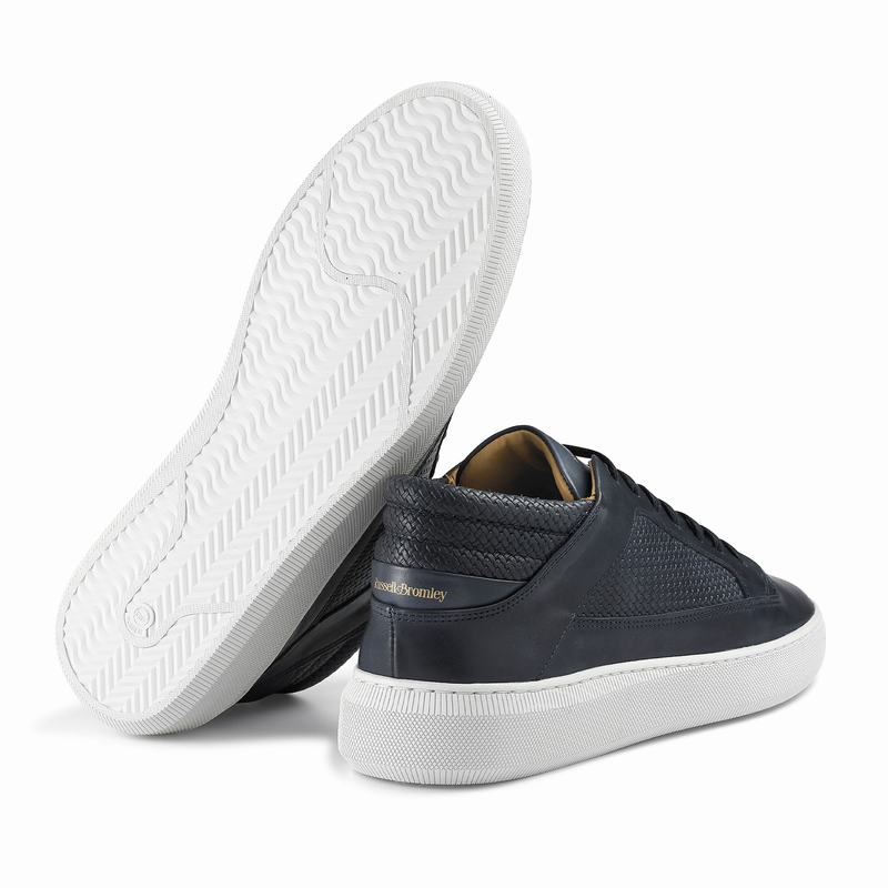 Russell And Bromley Milestone Mid Top Sneakers Herr Blå | DGC7712GG