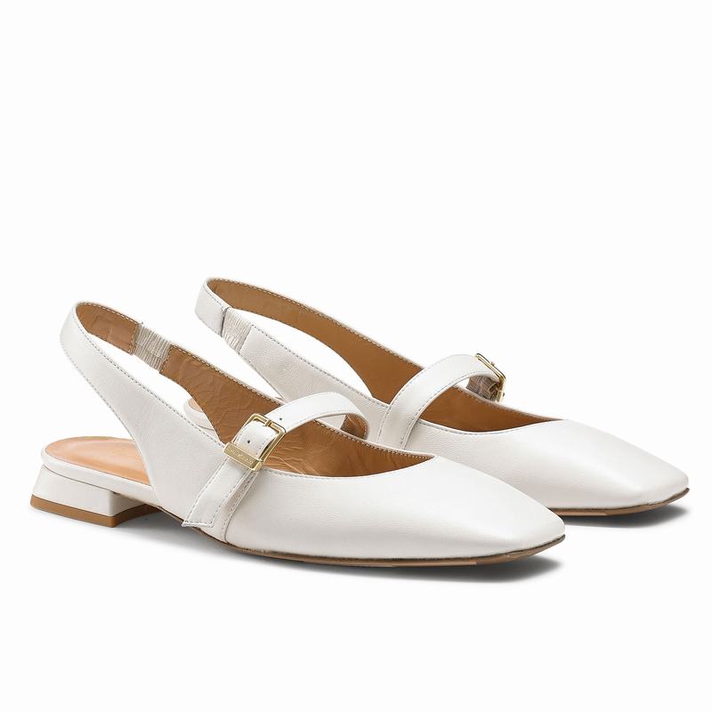 Russell And Bromley Miss Mary Ballerina Dam Grädde Vita | XNF4646JD