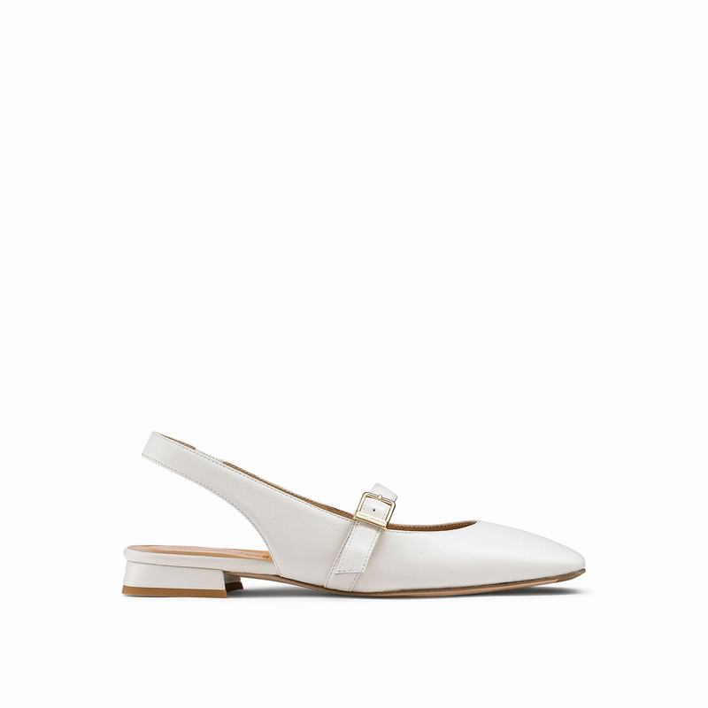 Russell And Bromley Miss Mary Ballerina Dam Grädde Vita | XNF4646JD