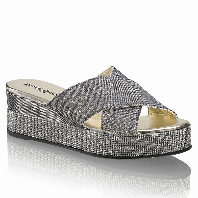 Russell And Bromley Plaza Luxe Kilklack Sandaler Dam Metallic | PLK26LV