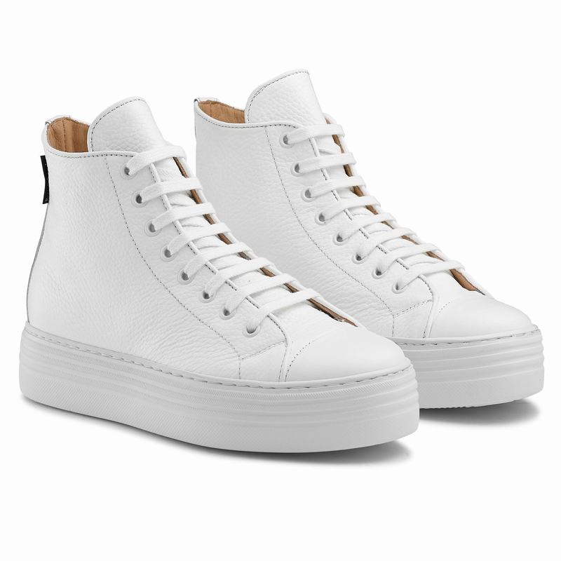 Russell And Bromley Saturn Hi Höga Sneakers Dam Vita | XRF5857GA