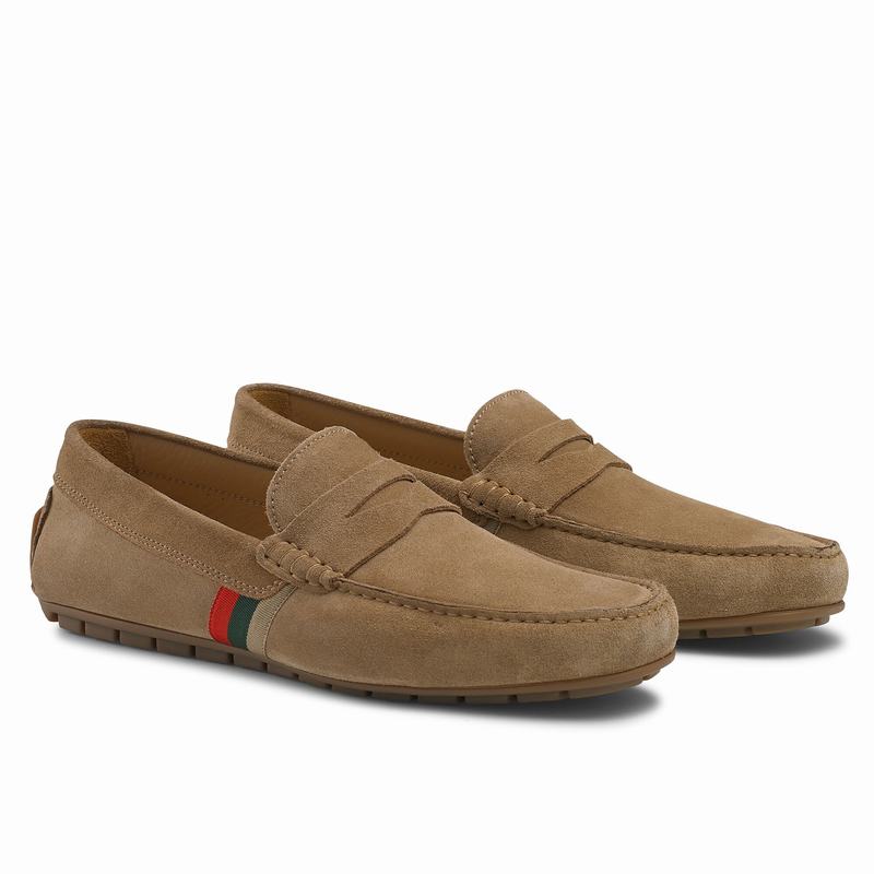 Russell And Bromley Soft Wear Mockasiner Herr Khaki | KOO474WN