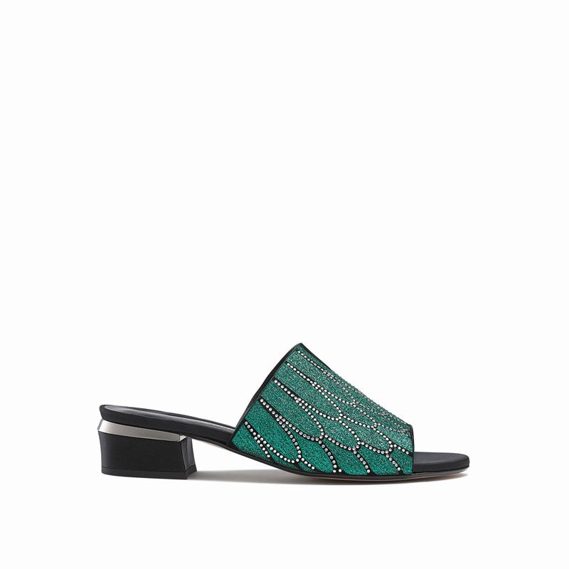 Russell And Bromley Feathers Mules Skor Dam Gröna | AGK6846YC