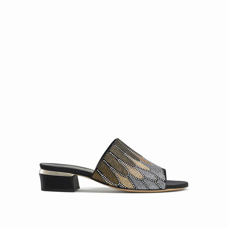 Russell And Bromley Feathers Mules Skor Dam Metallic | WLK2196ED