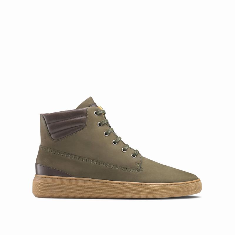 Russell And Bromley Landmark Höga Sneakers Herr Gröna | FUZ2775TR