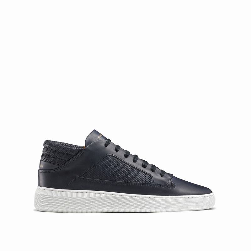 Russell And Bromley Milestone Mid Top Sneakers Herr Blå | DGC7712GG